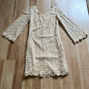 VINTAGE Suzy Perette Ivory Flower Dress S/M